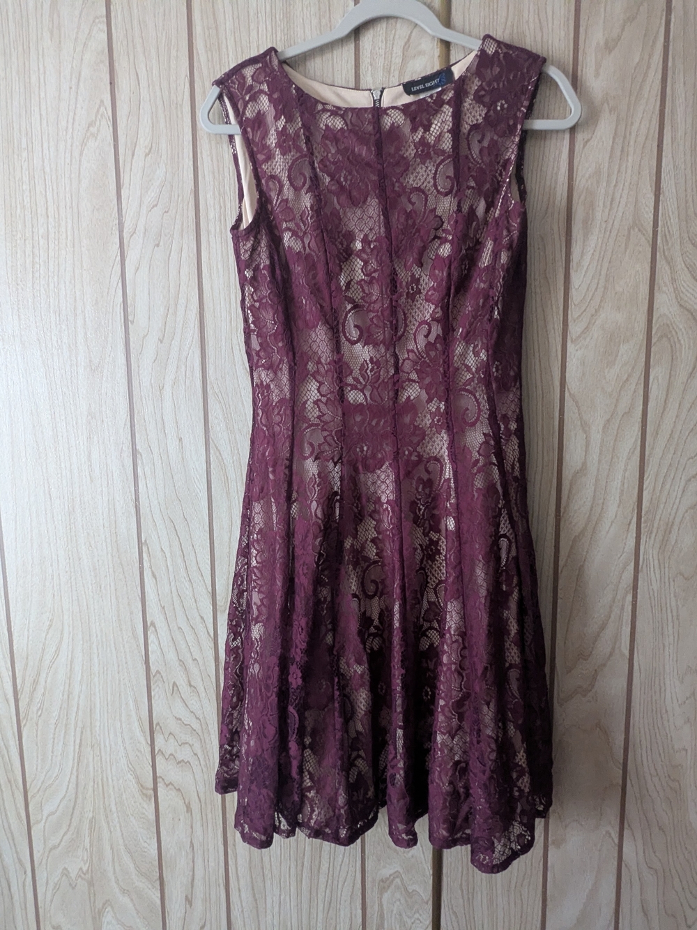 Level Eight Dark Purple Lace Fit & Flare Dress